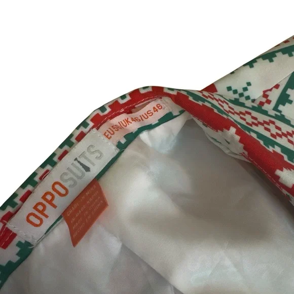 OppoSuits Christmas Dino Blazer US 46 Red Green Holiday Novelty Party Jacket EUC - Picture 5 of 7